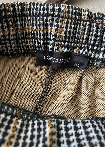 Kadın Gri Kareli Kumaş Pantolon - Görsel 3