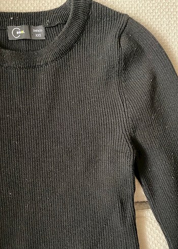 xs Beden Siyah Kadın Kalın Triko Sweatshirt