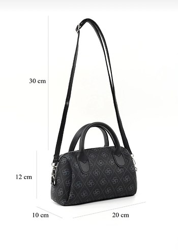 Siyah Desenli Tokalı Kadın Çanta - Görsel 2