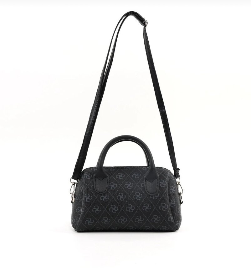 Siyah Desenli Tokalı Kadın Çanta - Görsel 4