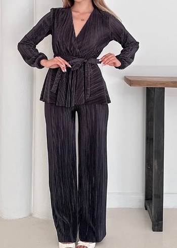 Gri Piliseli Kadın Ofis Takımı - Görsel 3