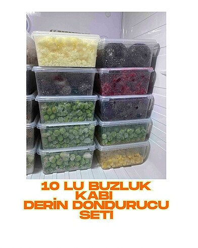 10 lu buzluk kabı derin dondurucu