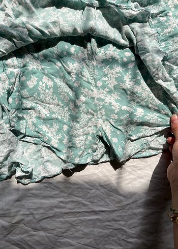 Koton Yeşil Çiçek Desenli Mini Şort Etek