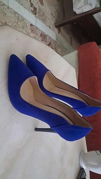Punto Deri Saks mavisi suet stiletto