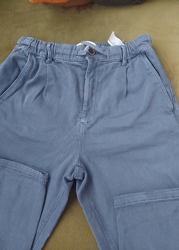 Erkek Çocuk Mavi Loose Fit pamuklu Pantolon - Görsel 3