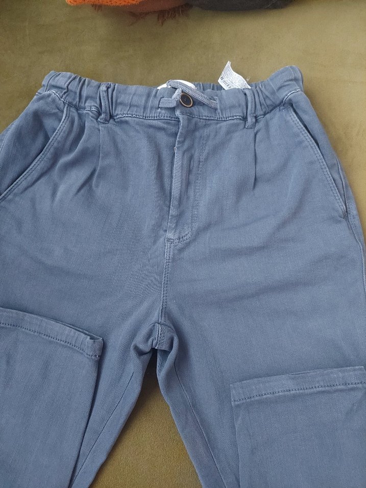 Erkek Çocuk Mavi Loose Fit pamuklu Pantolon - Görsel 3