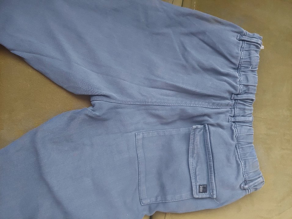 Erkek Çocuk Mavi Loose Fit pamuklu Pantolon - Görsel 4