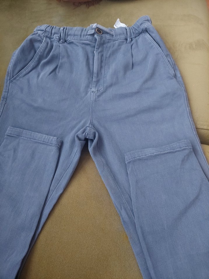 Erkek Çocuk Mavi Loose Fit pamuklu Pantolon - Görsel 2