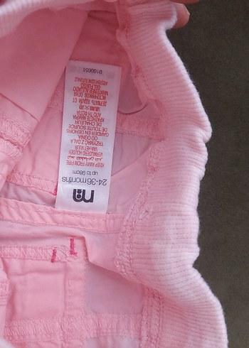 24-36 Ay Beden pembe Renk Pembe Nakışlı Kız Çocuk Bol Pantolon