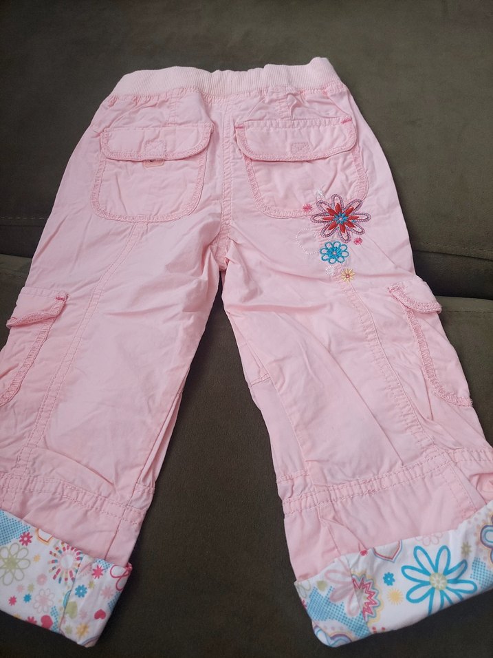 Pembe Nakışlı Kız Çocuk Bol Pantolon - Görsel 2