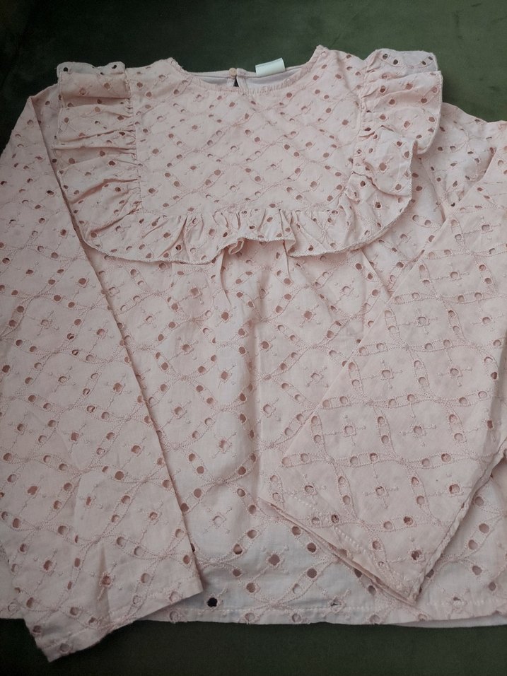 Somon -acik pembe renkte İsviçre işi bluz - Görsel 2