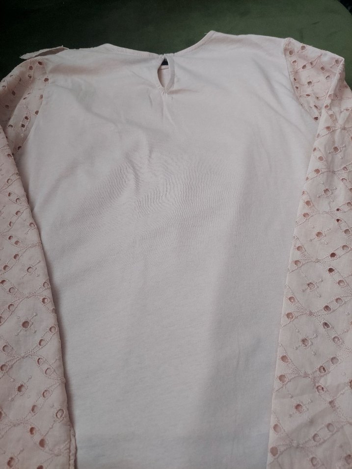 Somon -acik pembe renkte İsviçre işi bluz - Görsel 3