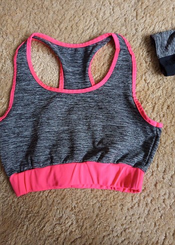 Gri Neon Detaylı Kadın Spor Atlet ve Tayt Takımı - Görsel 3