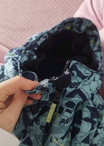 Decathlon Erkek Lacivert Baskılı Fermuarlı Mont - Görsel 8