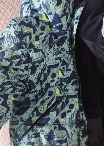 Decathlon Erkek Lacivert Baskılı Fermuarlı Mont - Görsel 11