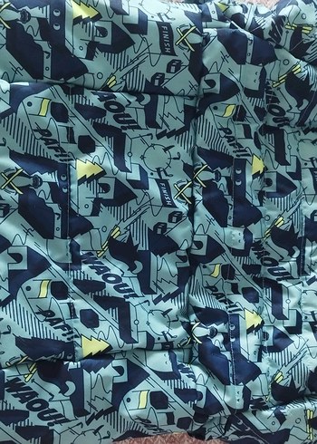 Decathlon Erkek Lacivert Baskılı Fermuarlı Mont - Görsel 4