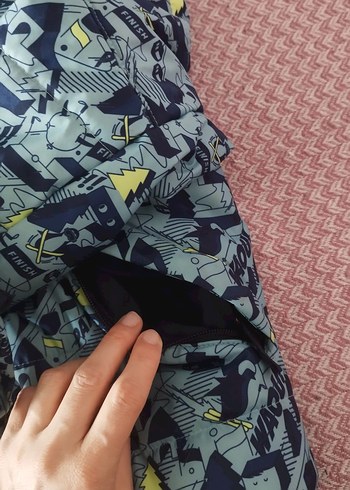 Decathlon Erkek Lacivert Baskılı Fermuarlı Mont - Görsel 7