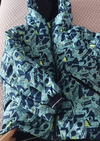 Decathlon Erkek Lacivert Baskılı Fermuarlı Mont - Görsel 2