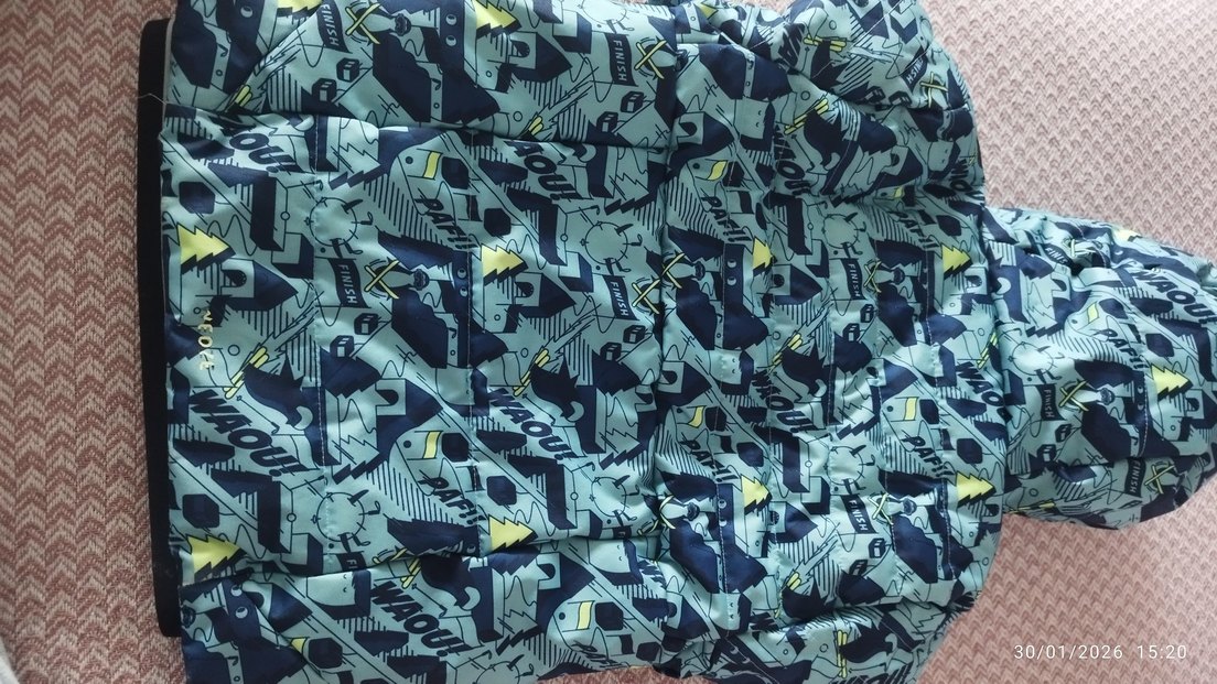 Decathlon Erkek Lacivert Baskılı Fermuarlı Mont - Görsel 4