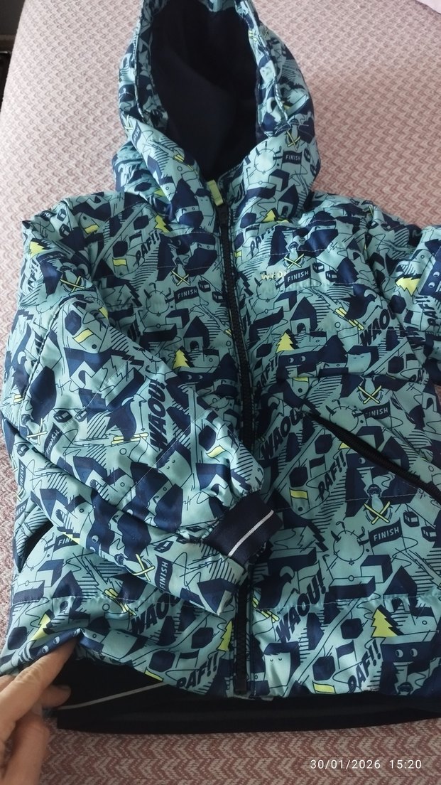 Decathlon Erkek Lacivert Baskılı Fermuarlı Mont - Görsel 2