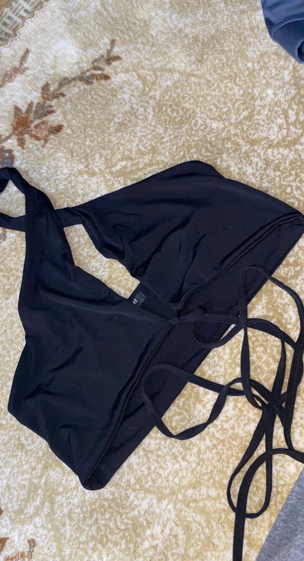 Kadın Siyah Drapeli Goth Wrap Üst - Görsel 3