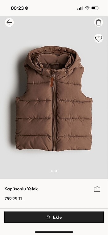 xl Beden H&M Sıfır Kol Puffer Mont