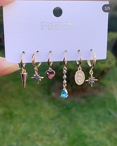 Kuzey yıldızı set küpe
