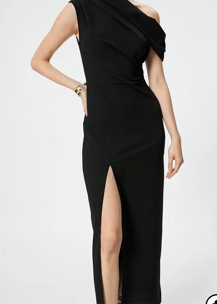 Asimetrik detaylı elbise - Görsel 3