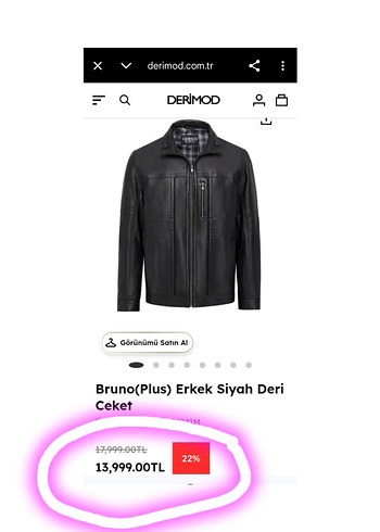 Siyah Deri Erkek Derimod Ceket - Görsel 7