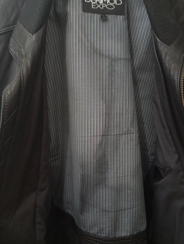 Siyah Deri Erkek Derimod Ceket - Görsel 4