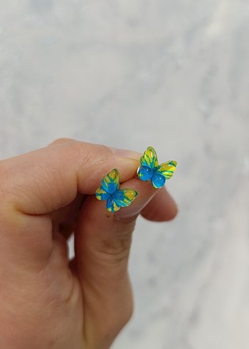 kelebek küpe - Görsel 2