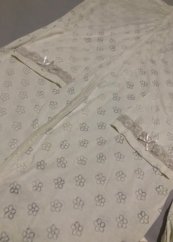 Beyaz Nakışlı Uzun Bohem Kadın Sabahlık - Görsel 4