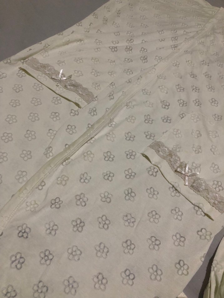 Beyaz Nakışlı Uzun Bohem Kadın Sabahlık - Görsel 4