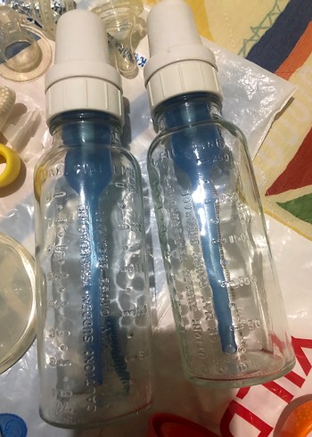 Renkli Bebek Biberonları suluklar,kaşık çatal ve tabak,emzikler - Görsel 7