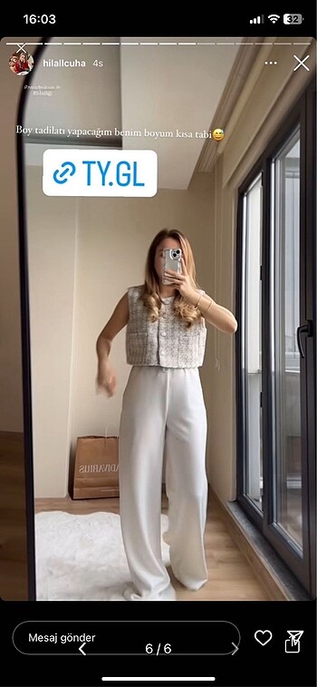 Zara Zara dokulu crop yelek