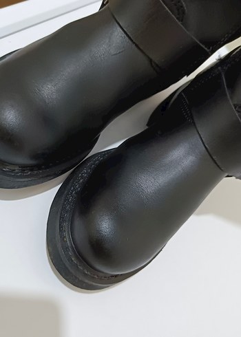 Harley Davidson Siyah Deri Tokalı Biker Bot - Görsel 2