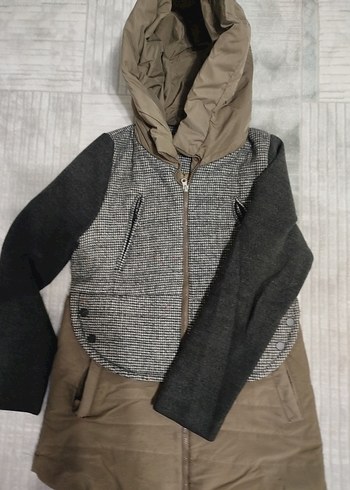 Gri Kapüşonlu Kemerli Kadın Ceket - Görsel 2