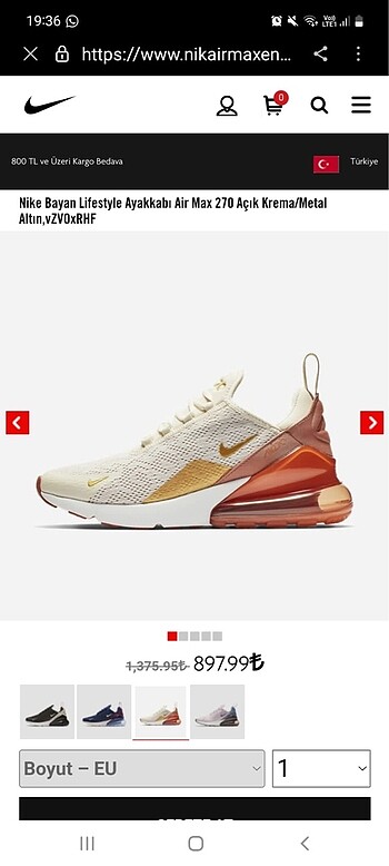 Orjinal Nike bayan spor ayakkabı
