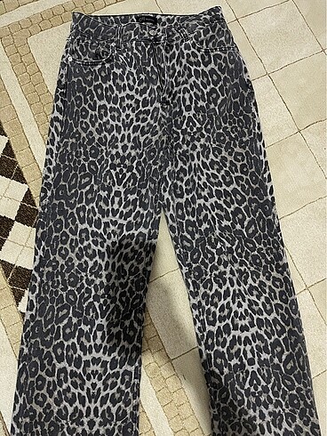 Leopar desenli palazzo pantolon