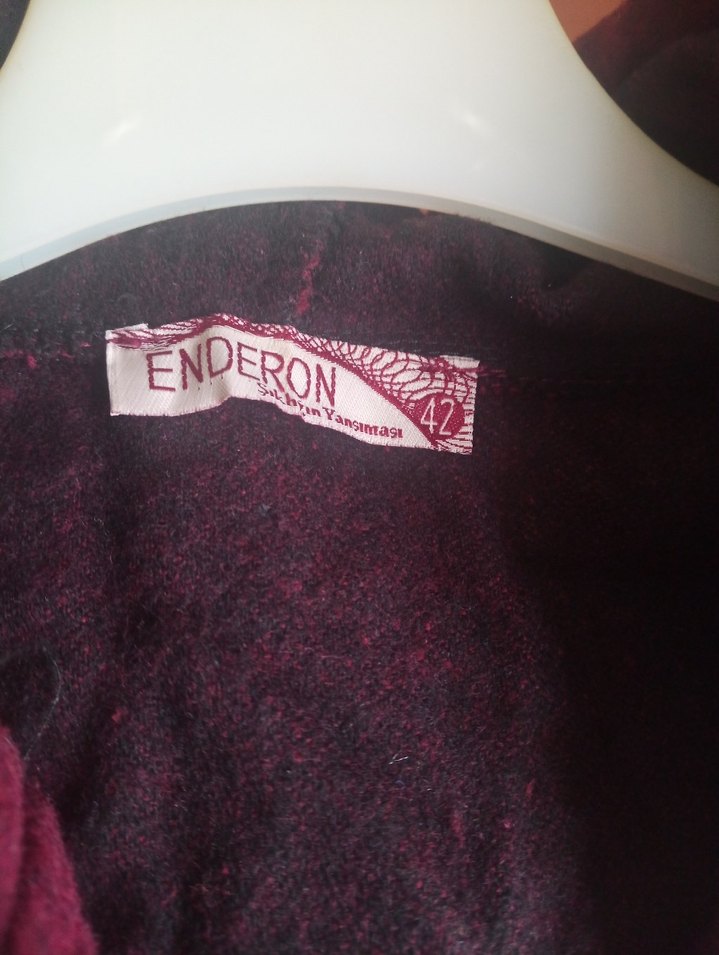 Bordo Kadın Süet Uzun Düğmeli Kaban - Görsel 5