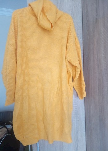 Sarı Boğazlı Örgü Kadın Triko - Görsel 2