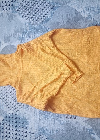 Sarı Boğazlı Örgü Kadın Triko - Görsel 6