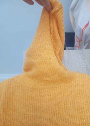 Sarı Boğazlı Örgü Kadın Triko - Görsel 3