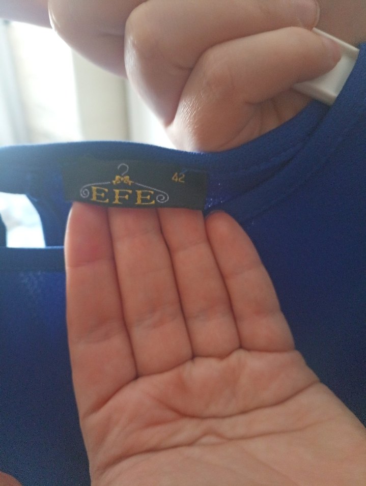 Mavi Uzun Kollu Salaş Midi Tunik - Görsel 5