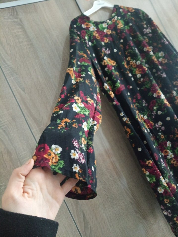 Çiçek Desenli Bohem Uzun Kollu Tunik - Görsel 3