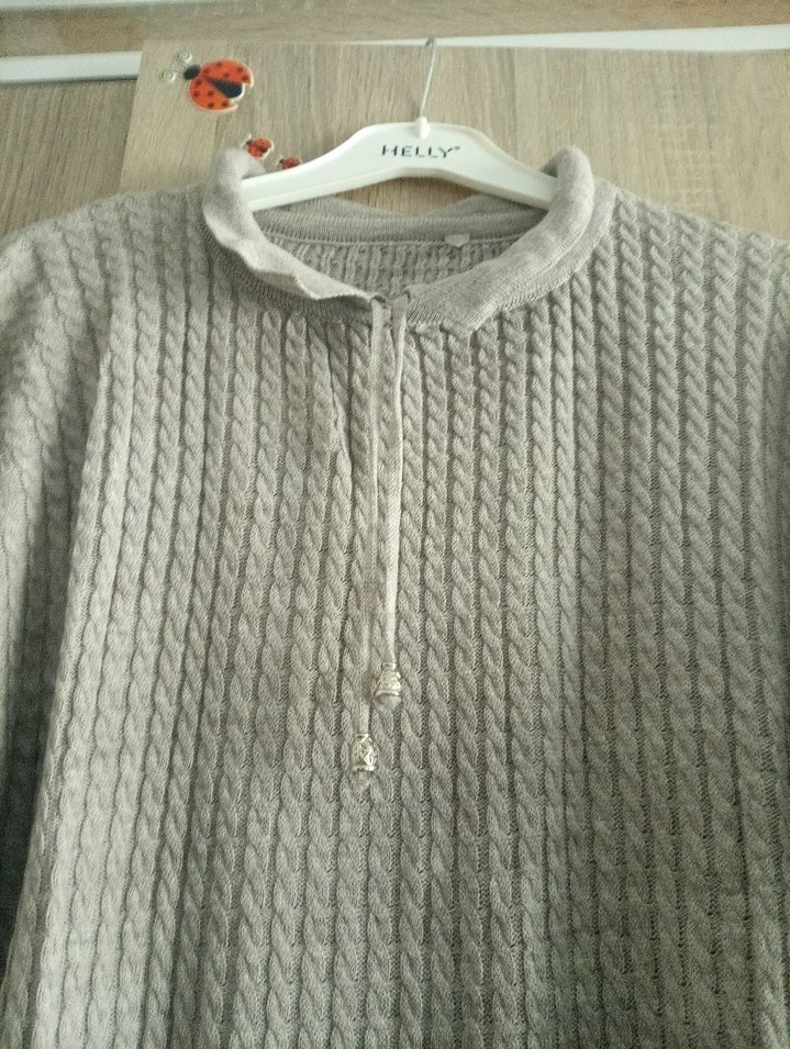 Gri Örgü Kadın Boğazlı Kazak - Görsel 5