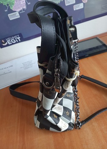 Kadın Deri Kareli Sokak Stili Çanta - Görsel 3