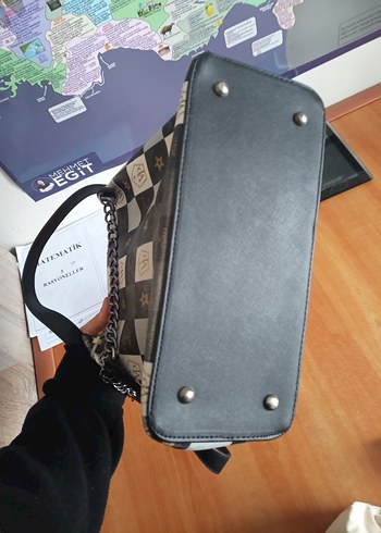 Kadın Deri Kareli Sokak Stili Çanta - Görsel 5