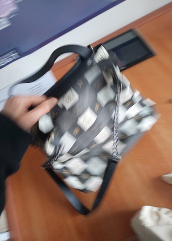 Kadın Deri Kareli Sokak Stili Çanta - Görsel 6