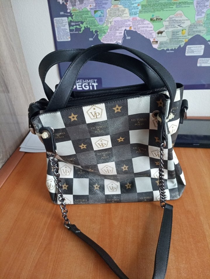 Kadın Deri Kareli Sokak Stili Çanta - Görsel 2